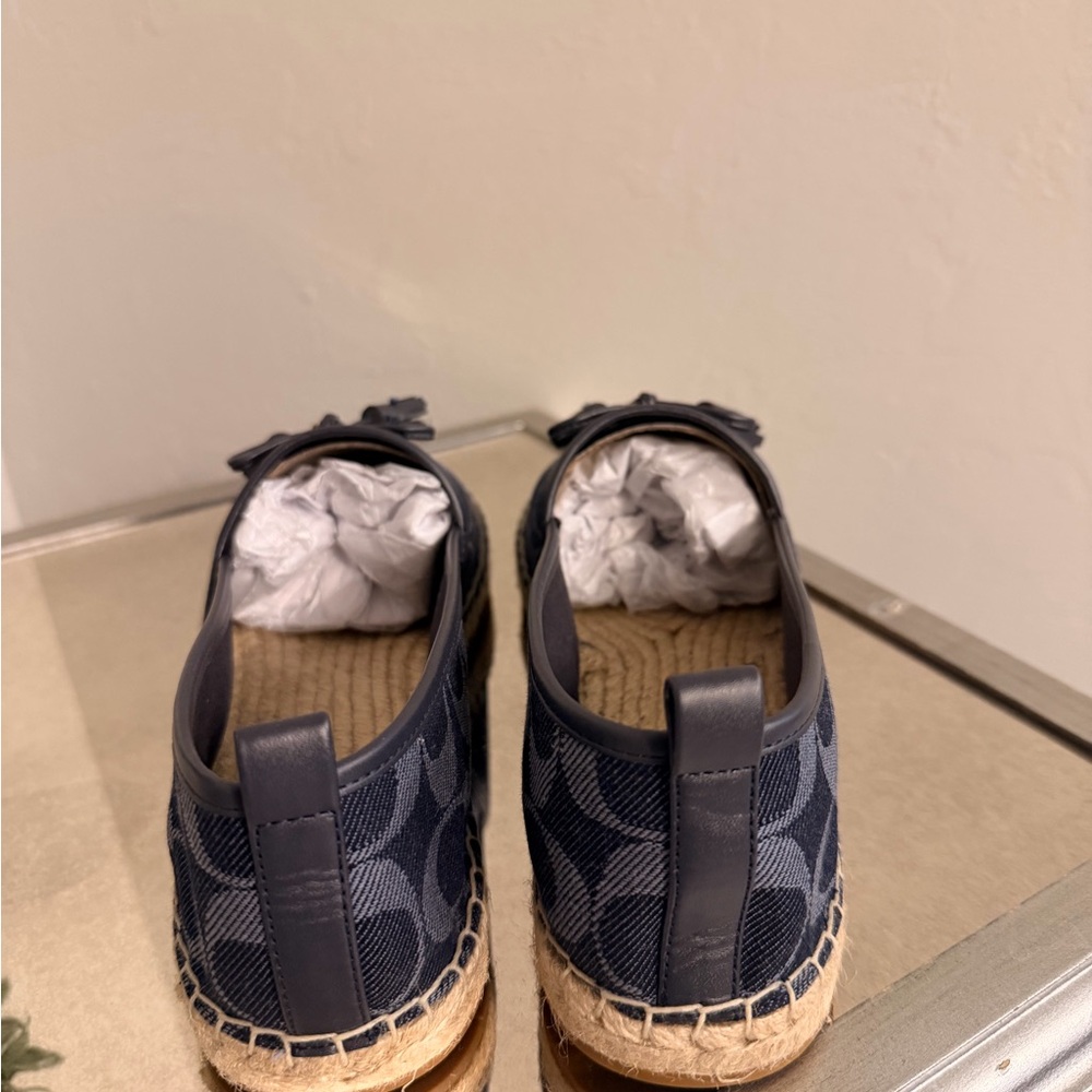 COACH Women's Carson Espadrilles in Signature Denim Size 11 - Picture 2 of 5